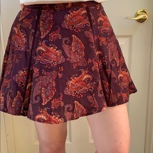 Red Patterned Skater Skirt from Forever 21